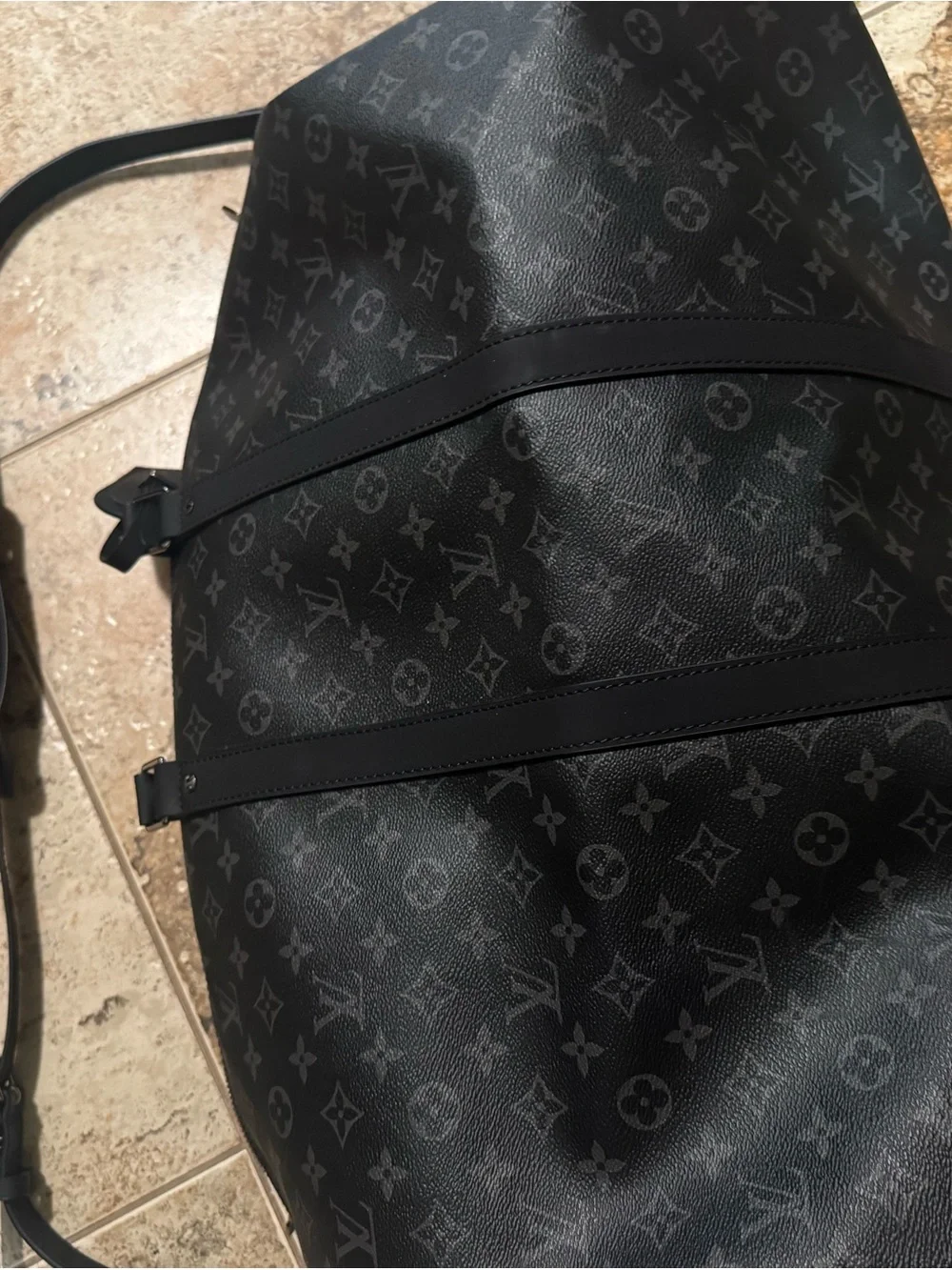 Louis Vuitton Monogram Eclipse Keepall Bandoulière 55 - Black/Grey